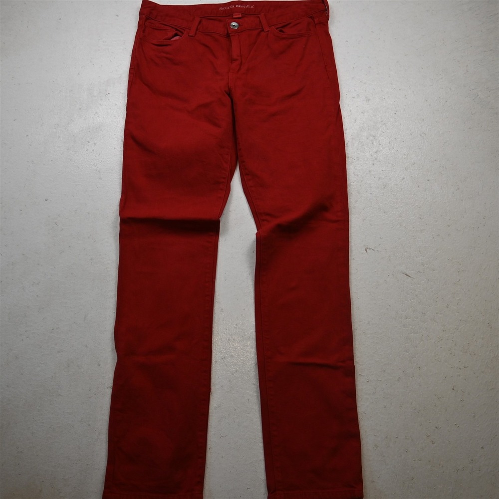 Banana Republic 31 Mid Rise Skinny Red Stretch Denim Womens Jeans